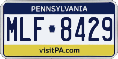 PA license plate MLF8429