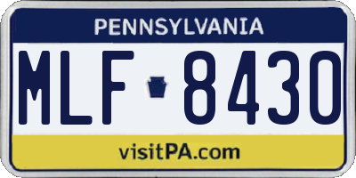 PA license plate MLF8430