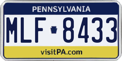 PA license plate MLF8433