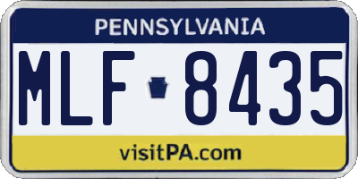 PA license plate MLF8435
