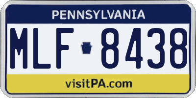 PA license plate MLF8438