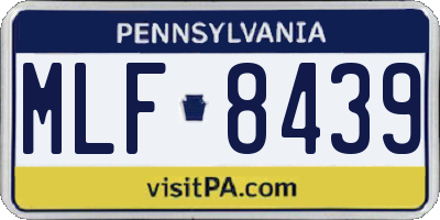 PA license plate MLF8439