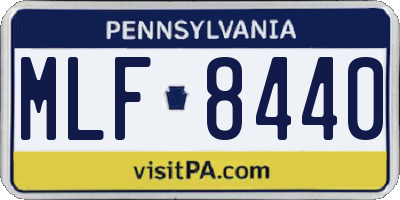 PA license plate MLF8440