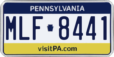 PA license plate MLF8441