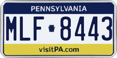 PA license plate MLF8443