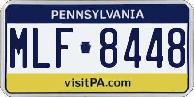 PA license plate MLF8448