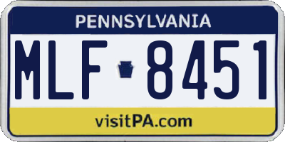 PA license plate MLF8451