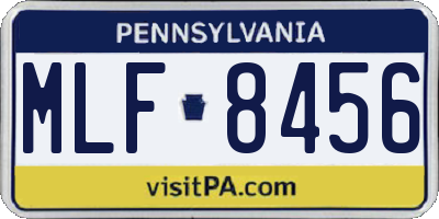 PA license plate MLF8456
