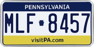 PA license plate MLF8457