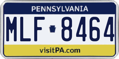 PA license plate MLF8464
