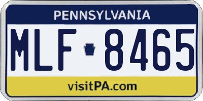 PA license plate MLF8465