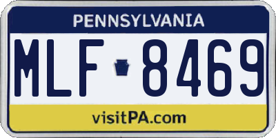 PA license plate MLF8469