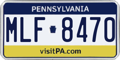 PA license plate MLF8470