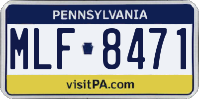 PA license plate MLF8471