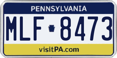 PA license plate MLF8473