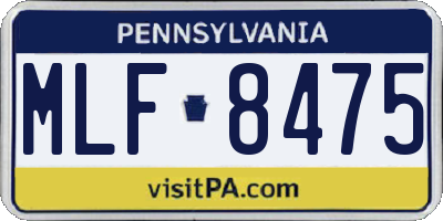 PA license plate MLF8475
