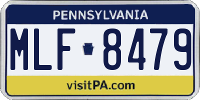 PA license plate MLF8479