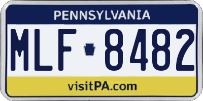 PA license plate MLF8482