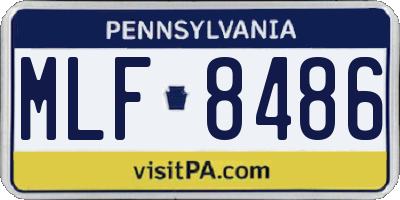 PA license plate MLF8486