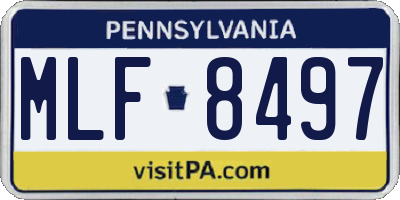 PA license plate MLF8497