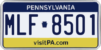PA license plate MLF8501