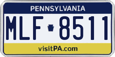 PA license plate MLF8511