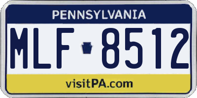 PA license plate MLF8512