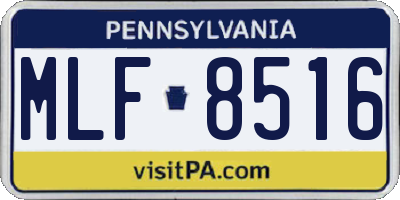 PA license plate MLF8516