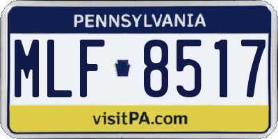 PA license plate MLF8517