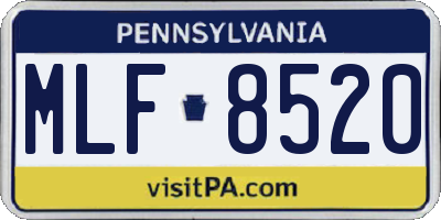 PA license plate MLF8520