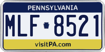 PA license plate MLF8521