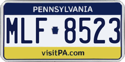 PA license plate MLF8523
