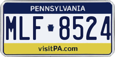 PA license plate MLF8524