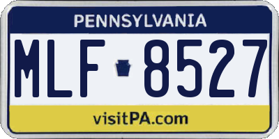 PA license plate MLF8527