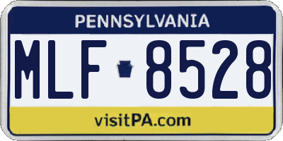 PA license plate MLF8528