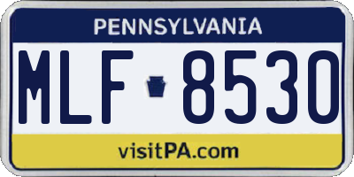 PA license plate MLF8530