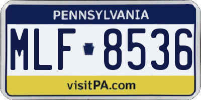 PA license plate MLF8536