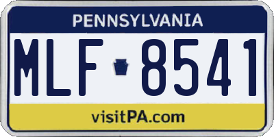PA license plate MLF8541