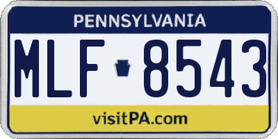 PA license plate MLF8543