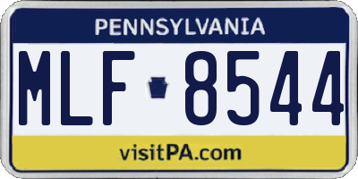 PA license plate MLF8544