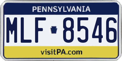PA license plate MLF8546
