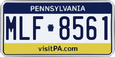 PA license plate MLF8561