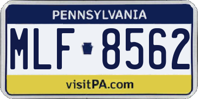 PA license plate MLF8562