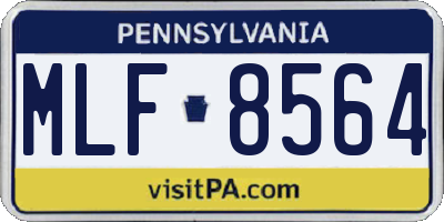 PA license plate MLF8564