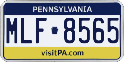 PA license plate MLF8565