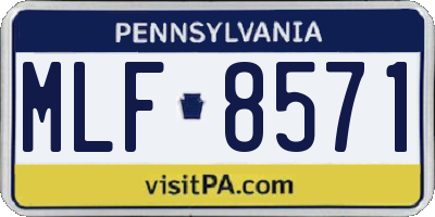 PA license plate MLF8571