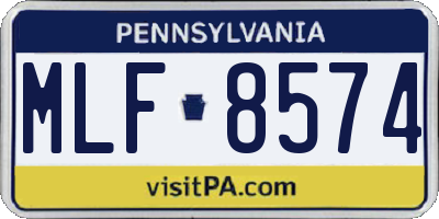 PA license plate MLF8574