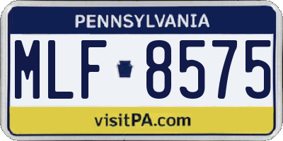 PA license plate MLF8575