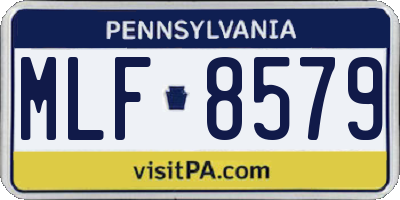 PA license plate MLF8579