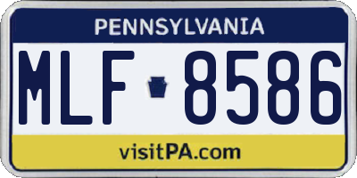 PA license plate MLF8586
